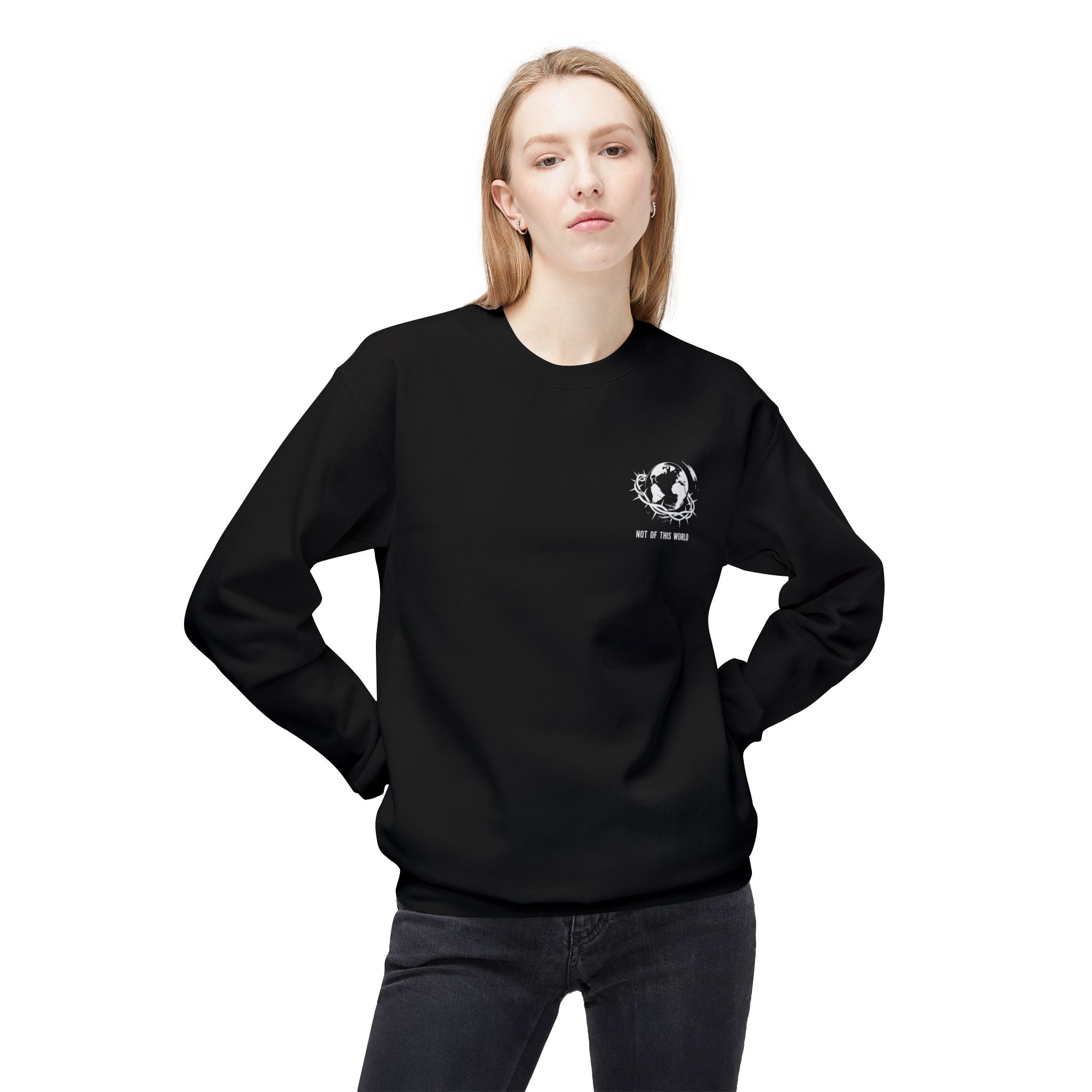 Seek First the Kingdom Sweatshirt — Christian Mountain Crewneck (Matthew 6:33)
